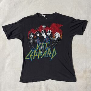 Vintage 80s Def Leppard Medium Parking Lot Rock Band Single Stitch T Shirt